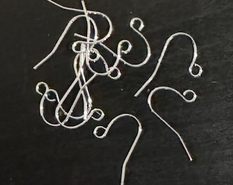 100 pcs  silver plated over brass earrings hook 20X11mm