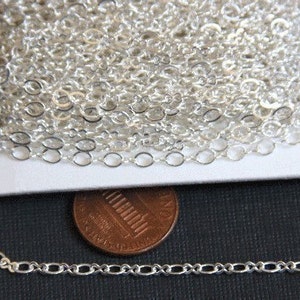 32ft spool  Silver Plated figure 8 connector chain 2.9X3.3mm