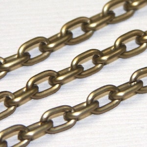 15 ft  Aluminum Light Weight chain 7X4.2 mm - Antiqued gold - Open LInks