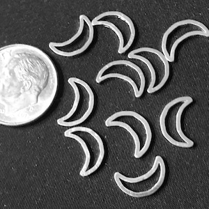 Bulk 300 Silver Plated Brass Crescent Links: 10x6 mm Connectors