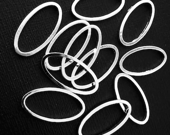 Ovale schakels van verzilverd messing 16x8x1 mm soldeerschakels 50 stuks