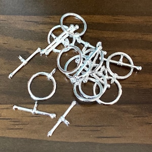 10 sets Silver plated Toggle clasps  14mm