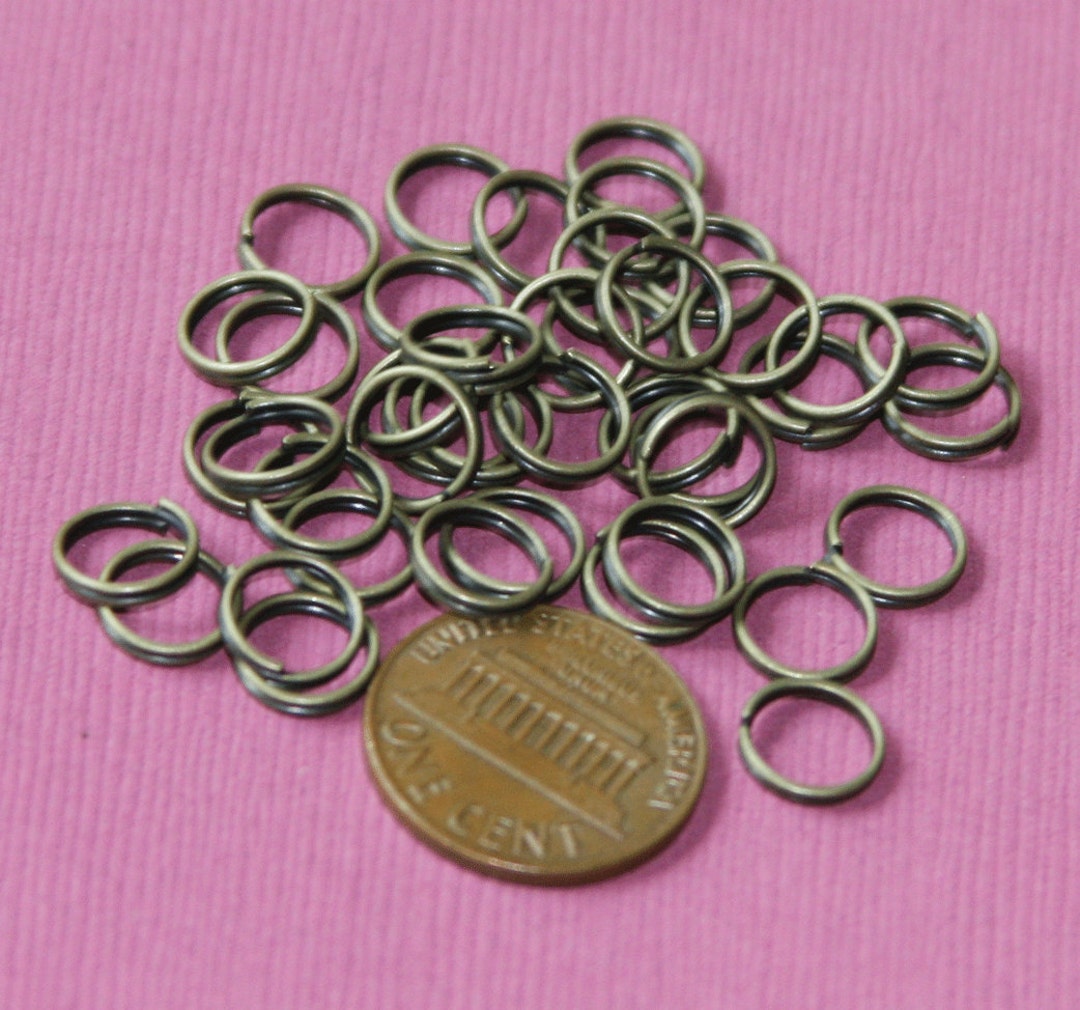100 Pcs Antiqued Brass Split Rings 8mm - Etsy