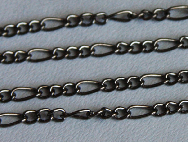 45ft Gunmetal Chain Figaro Chain 5x8.6mm Open Link