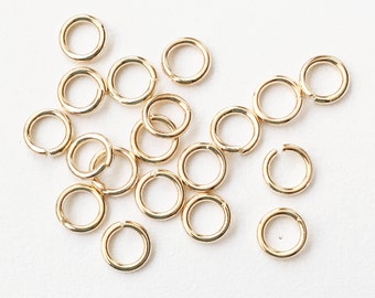 100 pcs of Gold color jumprings 6mm,18 gauge, open jumprings, light gold jumprings, bulk gold jump rings