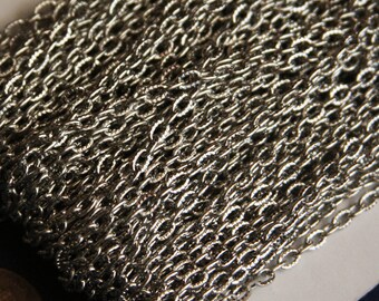 Special Sale 45 ft  Antiqued Silver Color texture cable chain 3X5mm- unsoldered