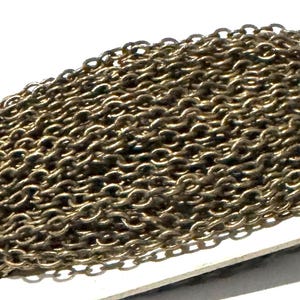 45 ft  Antiqued Brass finished iron round cable chain 2.6X3.9mm - unsoldered