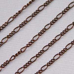 10ft spool  Antiqued copper figaro chain 2X4.5mm - Solder Links