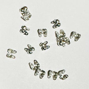 100 Silver Plated Ball Chain Connectors: 4x2mm End Caps