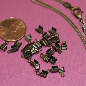 100 pcs Antique brass Cord end tips/teminators 6.5x4mm image 5