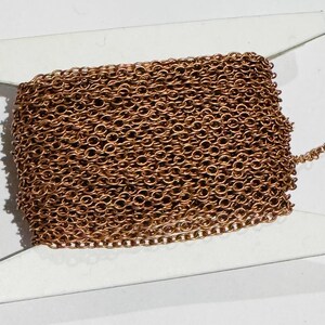 10 ft  Antiqued copper plated round cable chain 2X1.5mm