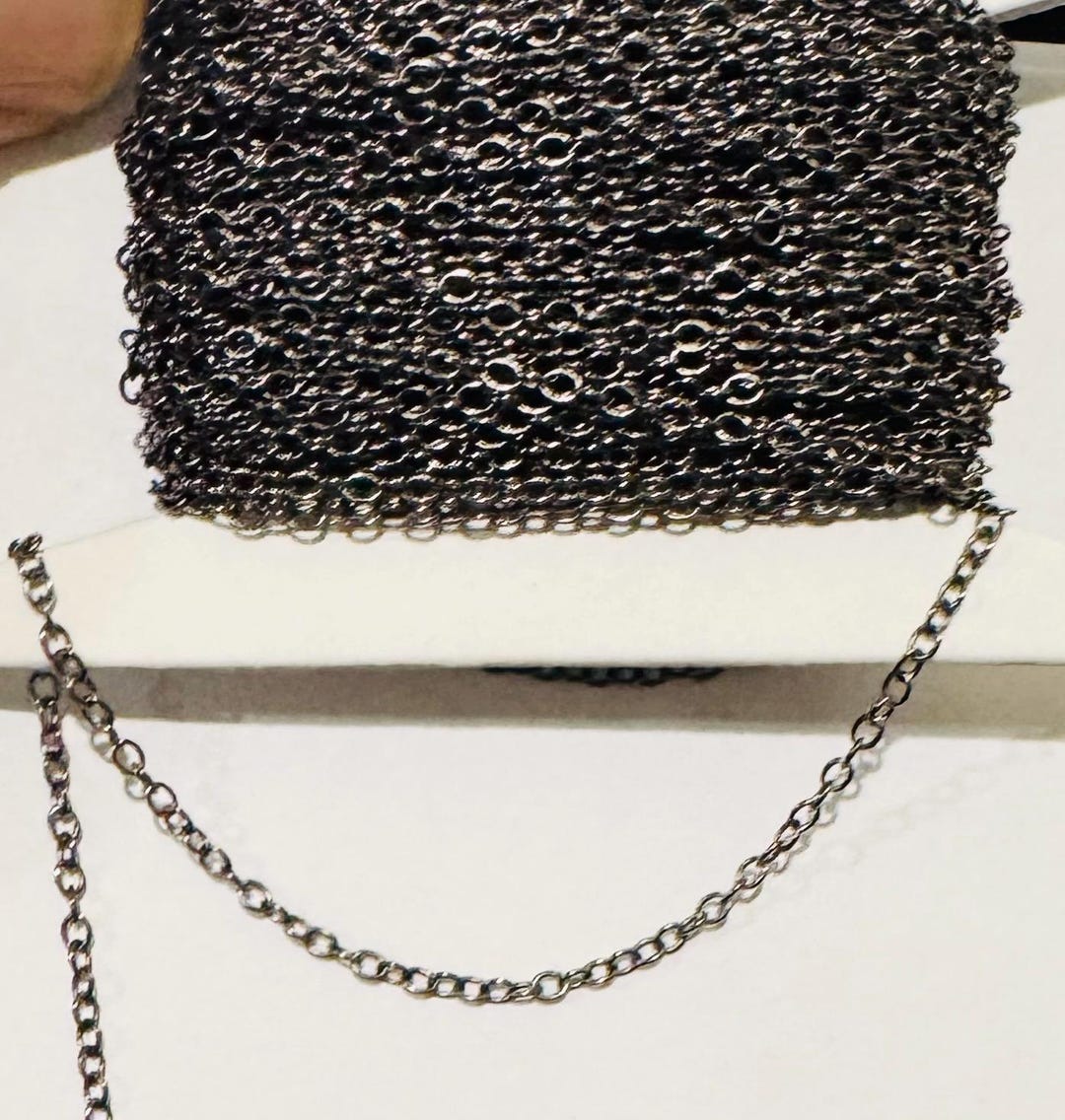 32ft Gunmetal Brass Round Cable Chain – 2x1.5mm Soldered Links