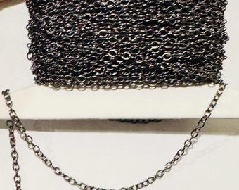 32ft  Gunmetal plated brass round cable chain 1.5mm