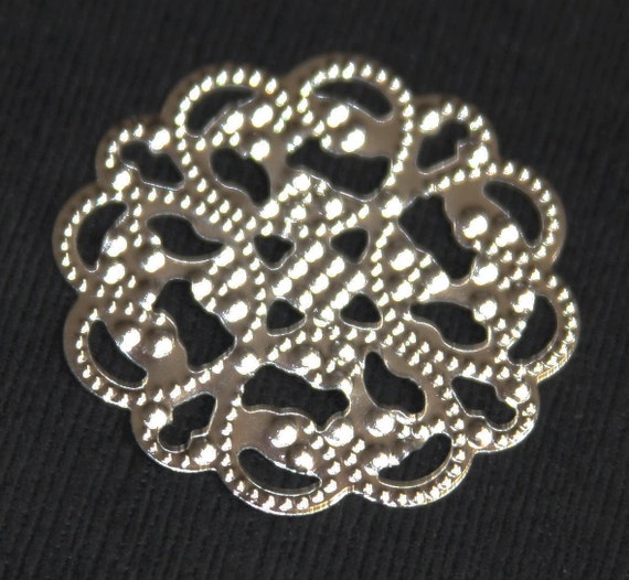 10 Pcs Silver Plated Filigree Flower Wrap Earring Drops - Etsy