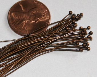 Bulk 500pcs of Antiqued Copper Ball end headpin - 22G - 1.75inches