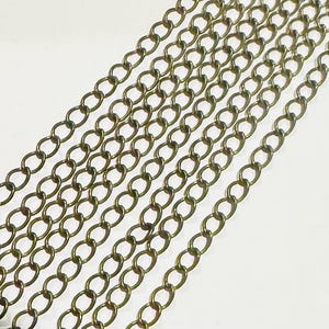 10 ft  Antiqued brass Soldered Curb Chain 3.2mm