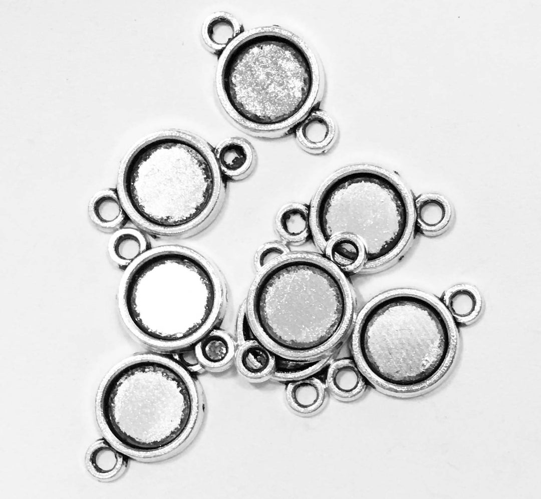 6 Attacchi In Alluminio Per Cabochon 8 Mm – Connettori A Croce In Rame Anticato, DIY Gioielli Vintage - 3