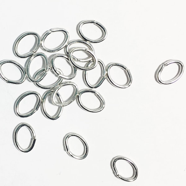 100 pcs antique silver  plated oval jumpring 22 gauge 7X5mm, platinum jumprings