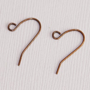 Antiqued copper earrings hook 20X11mm 100 pcs
