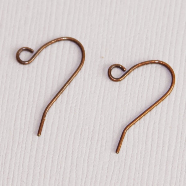 100 pcs  antiqued copper earrings hook 20X11mm