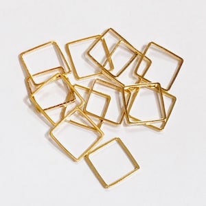 50 pcs Gold plated brass square links 12mm image 1