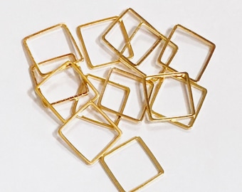 50 pcs  Gold plated brass square links 12mm