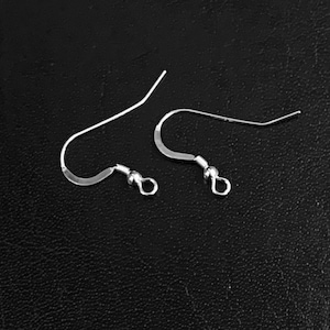 10pairs-20pcs  Sterling Silver 0.925 French Hook Earwire with Ball and Coil