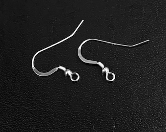 5pairs-10pcs  Sterling Silver 0.925 French Hook Earwire with Ball and Coil