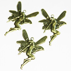 20 pcs antique brass plated Angel drop 46x31mm image 2