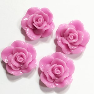 6 PCs acrylic Lucite flower Cabochon 30x28mm  Violet