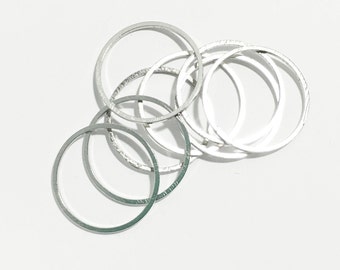 Platinum color brass round connector rings 20mm, 1mm thick