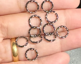100 PCs  Gunmetal plated brass fancy jump rings 9mm