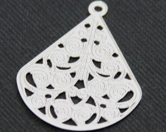10 pcs  Silver plated filigree teardrop finding 30x23mm