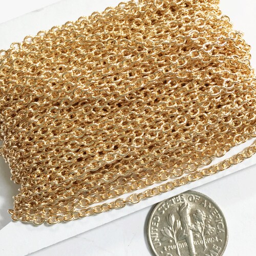10 Ft Gold Plated Brass Round Cable Chain 2.2 X2.7mm Bulk Etsy