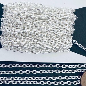 45ft Silver Plated Cable Chain: 2.6X3.9mm Unsoldered Links