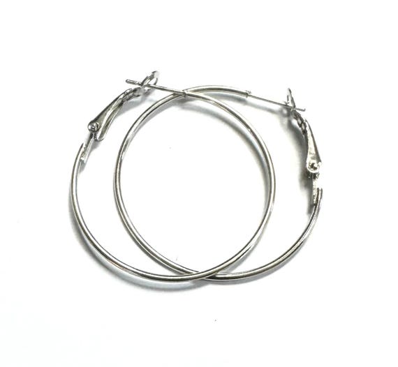 20 PCs Platinum color plated earring hook 35mm