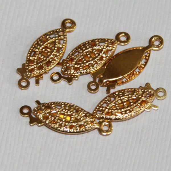 20 pcs  gold  plated fish hook clasp  20x7mm