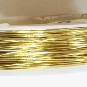 25ft spool  Copper beading wire 24 gauge Raw brass color