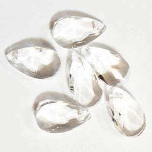 Bulk 30 clear white Crystal Suncatcher flat faceted teardrop 16x9mm