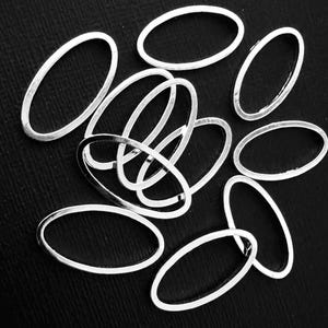 Wholesale 300 pcs  Silver plated brass oval links 16X8X1mm