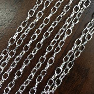 Spring special 10 ft Silver plated drawn cable chain 6x3.5mm, Bulk Silver chain, image 2