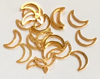 50 pcs  gold color brass Crescent links 10x6mm, bulk  gold crescent shape connector