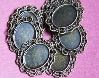 Bulk 50 pcs  antique brass Cabochon setting 23x28mm