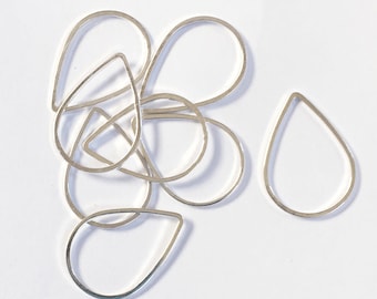 20 pcs  Silver plated brass double sided  teardrop connector 14x22mm