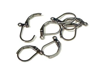 20 pcs  Gunmetal leverback earwire 10X15mm