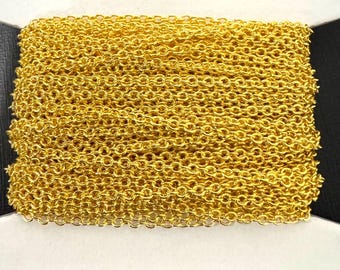 32 ft Vergoldete Messing Rundkabelkette 2x2.5mm
