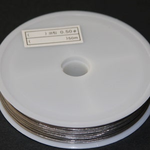 50 Meter - approx 164 ft of tiger tail wire - silver grey color - 0.45mm thick