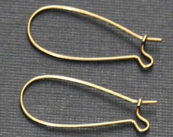 50 pcs  Antiqued brass Kidney earwire  33x14mm