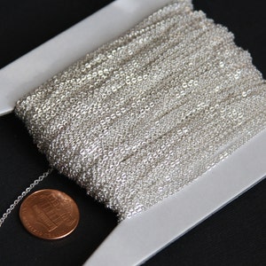32ft Silver Plated very Flat Soldered Cable Chain 1.5mm image 3