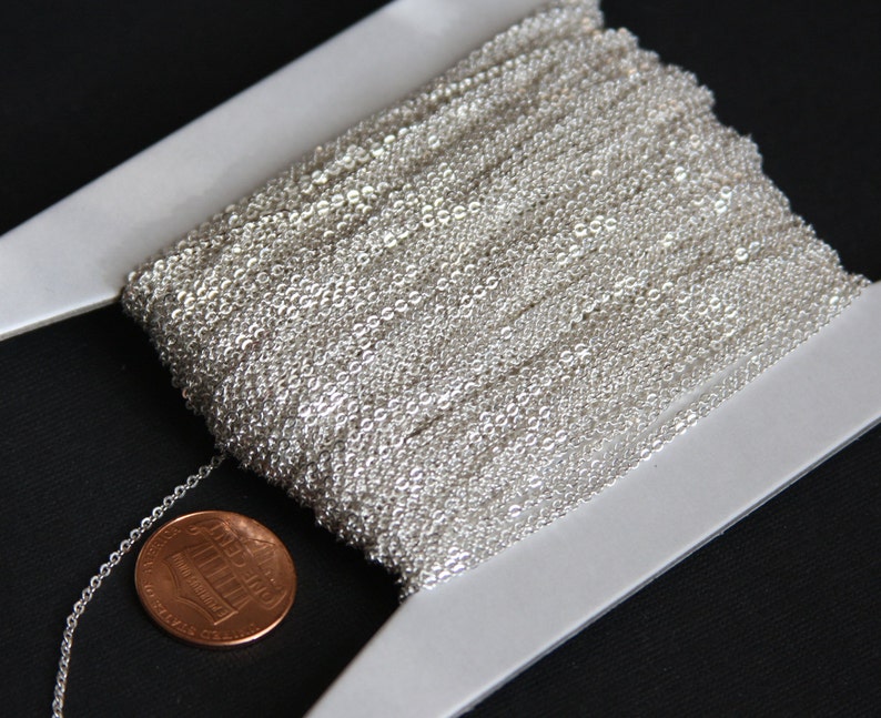 32ft Silver Plated very Flat Soldered Cable Chain 1.5mm image 3